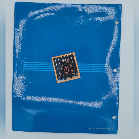 Vintage 2001 Claire's Natural Boy Band Blue Duotang Folder VERY RARE! - Picture 4 of 6